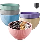 Praknu Bol Petit Déjeuner - Lot de 6 Bols à Céréales - En Céramique Colorée - Grande Capacité 700...
