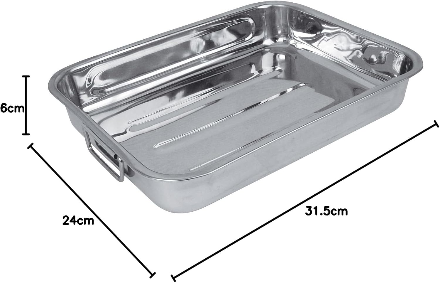 Crealys - Plat à Four inox - 32x24cm - cuisson au four, 500535