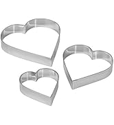 Tala Lot de 3 emporte-pièces en forme de cœur en acier inoxydable pour biscuits, pâtisseries et pâtes