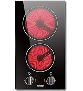 Plaque de Cuisson Vitrocéramique, Karinear 30 CM Plaque Vitrocéramique 2 Feux, Table de Cuisson E...