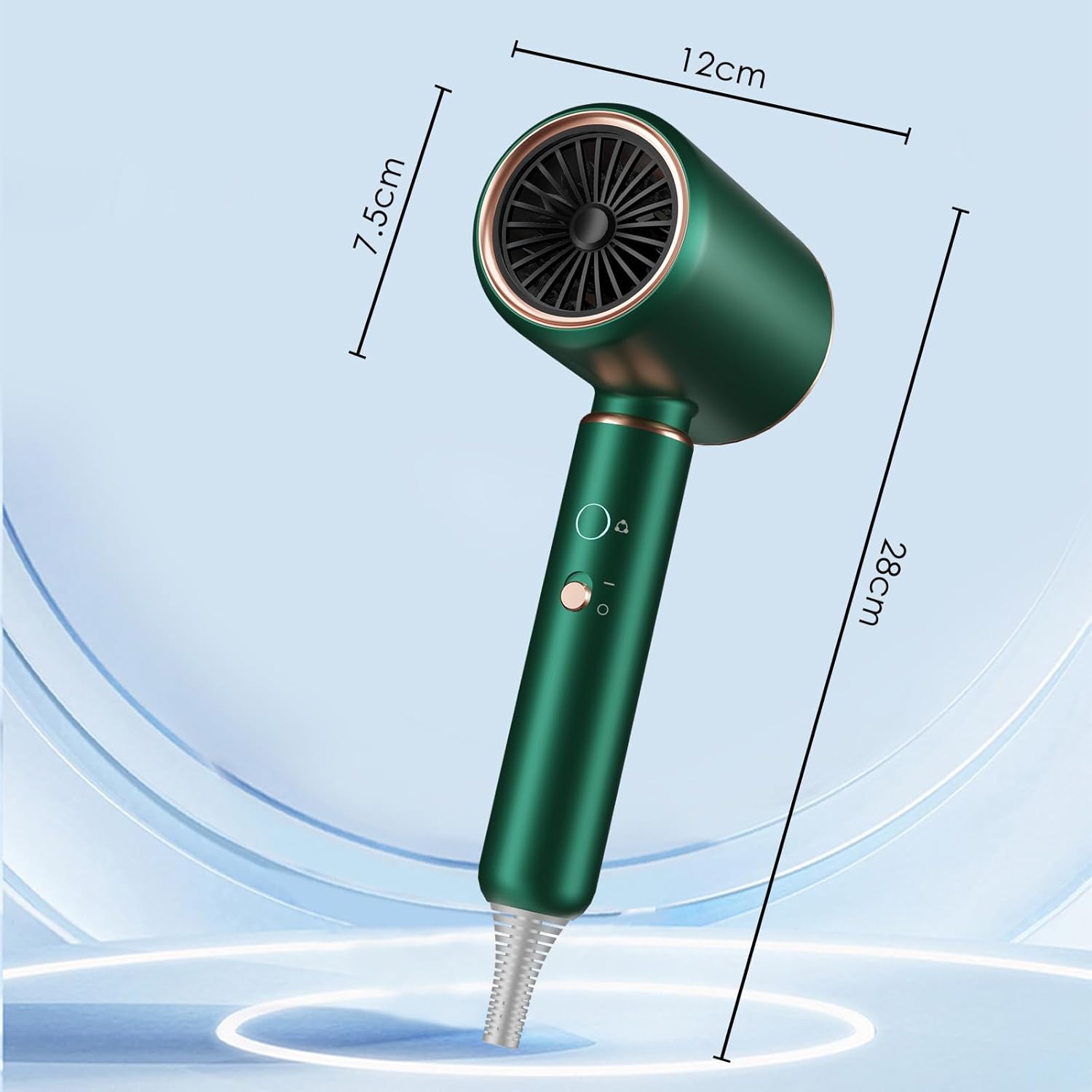 Sèche-cheveux ionique - 2200W - 4 modes, protection surchauffe, diffuseur