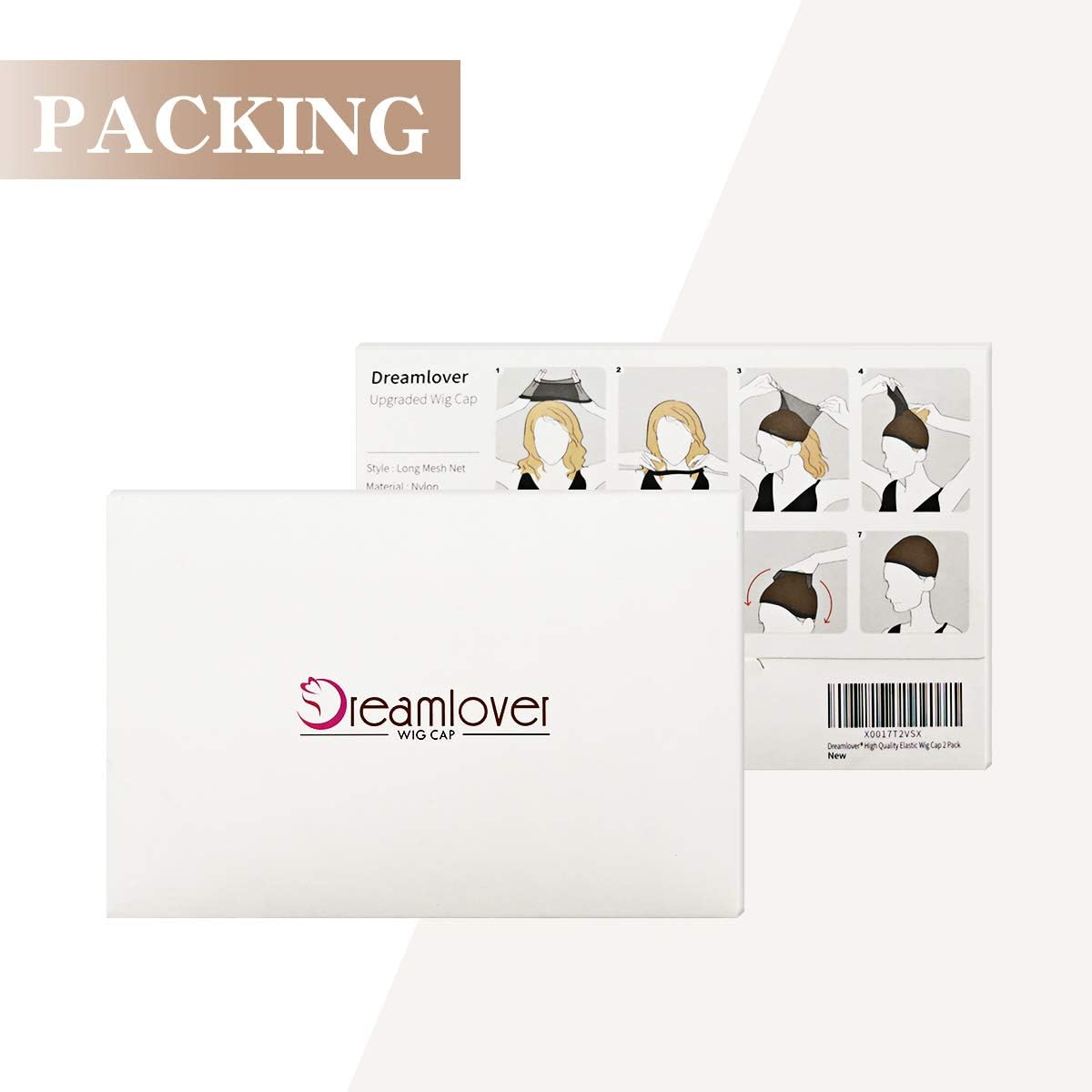 Dreamlover - Filet à perruque nude 2 pièces - maille respirante, idéal cheveux longs