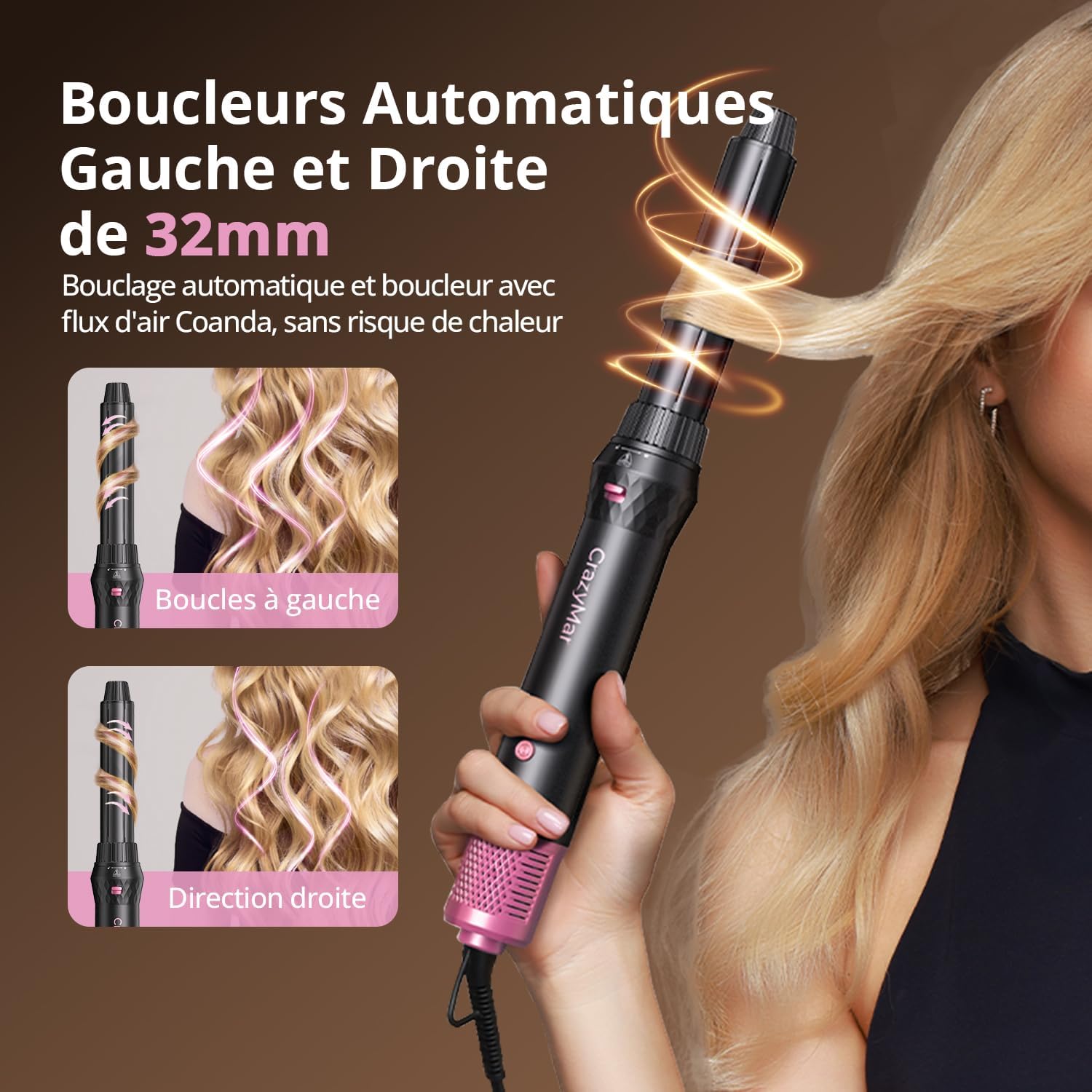 Brosse soufflante 7 en 1 - multifonction, ionique, 110 000tr/min