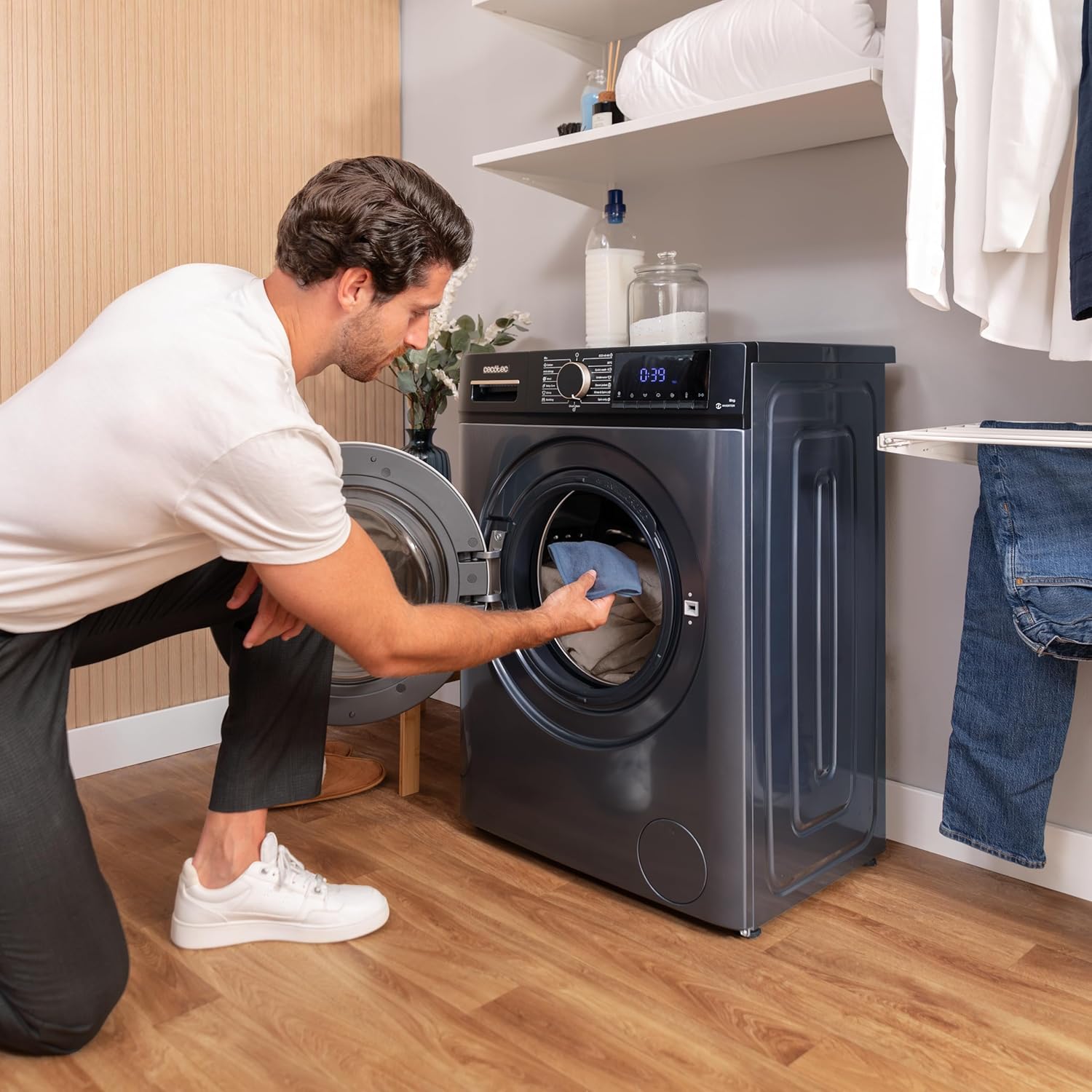 Cecotec - Bolero DressCode 10610 - 10 kg - Inverter, Vapeur, 1400 RPM, 15 programmes, Ice Blue, 10610