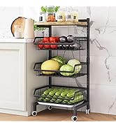 COVAODQ Étagère à légumes pour Cuisine, Panier à Fruits empilable, Chariot de Rangement avec roul...