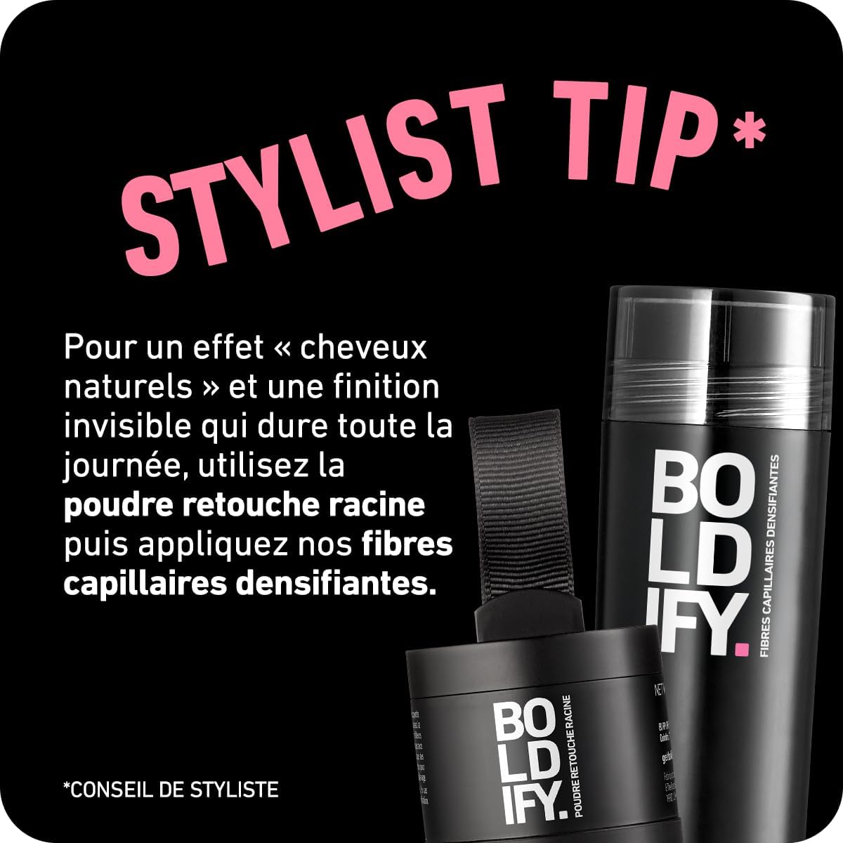 BOLDIFY - poudre racines cheveux - 10g - blond moyen, camoufle gris