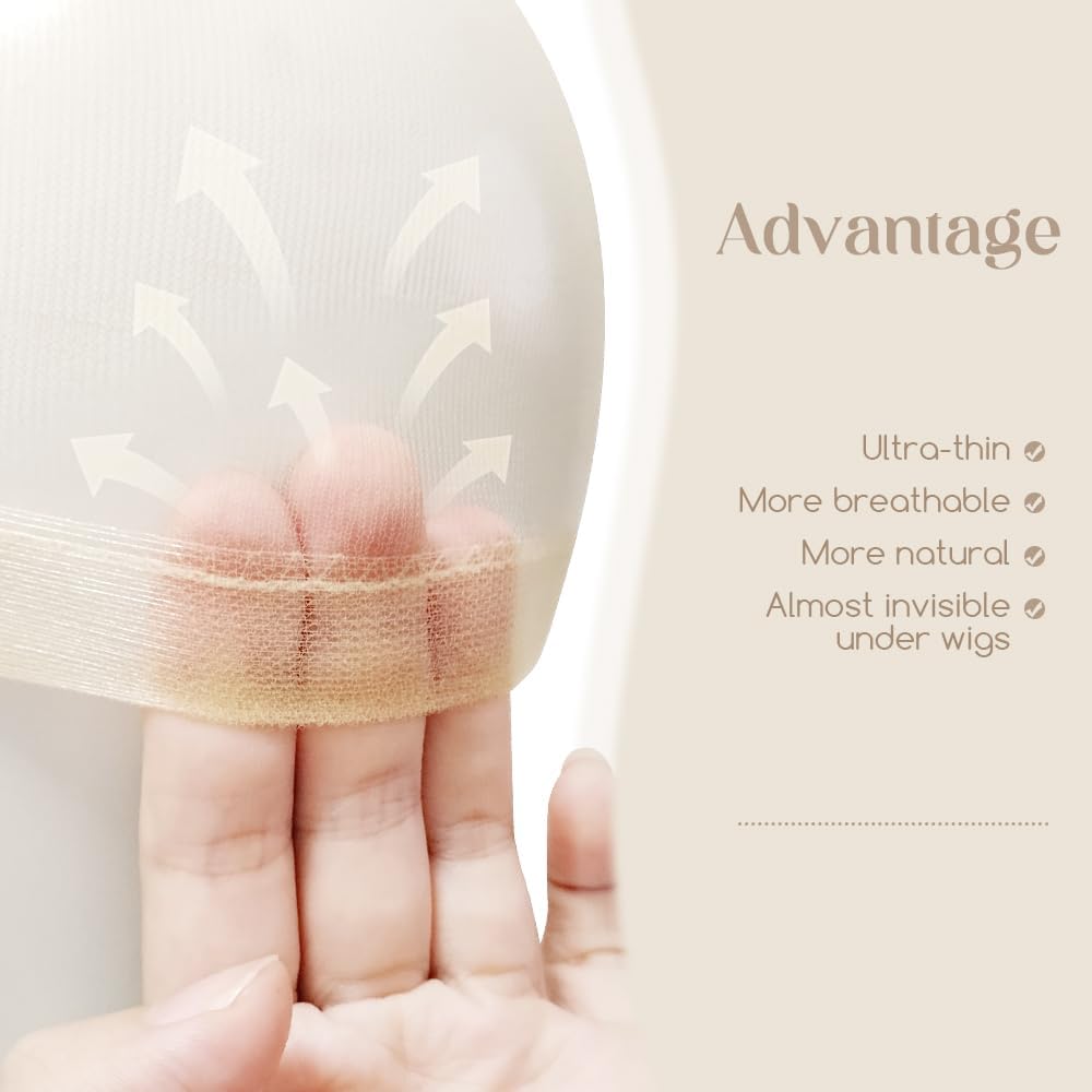 Dreamlover - HD Wig Caps série - beige, 12 pcs - bonnet perruque femme transparente