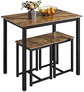 Yaheetech Ensemble de Meubles 3 pièces Ensemble de Table à Manger avec 2 Chaises pour Cuisine Pet...