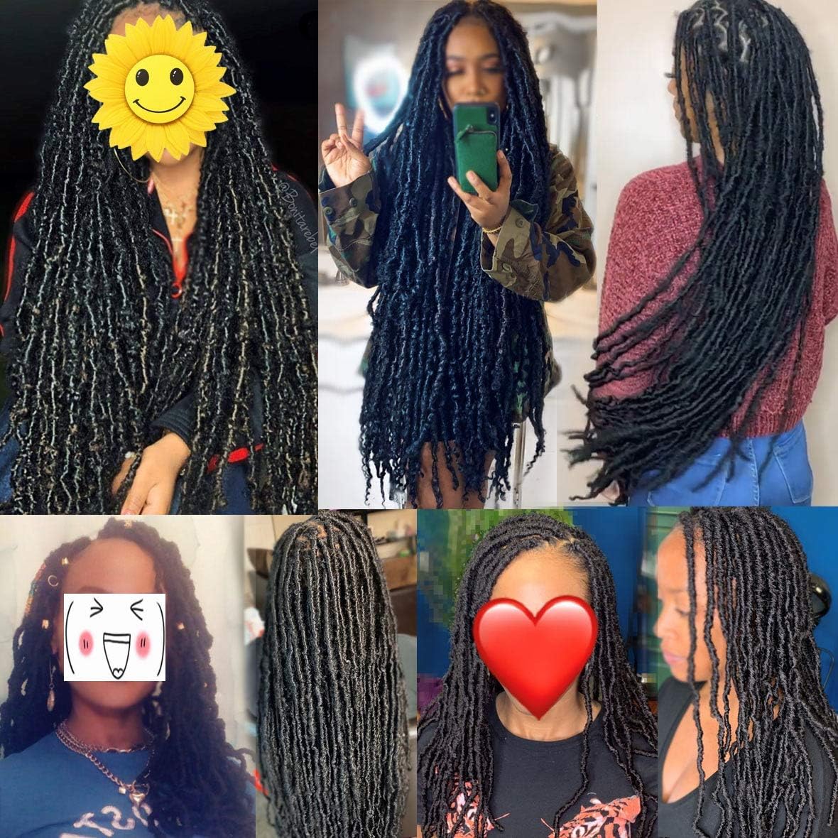Xtrend - Nu Locs extensions 45,7 cm - 7 paquets synthétiques pré-bouclées