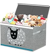 Veronly Grande boîte de rangement pliable avec couvercle et poignées 72 l