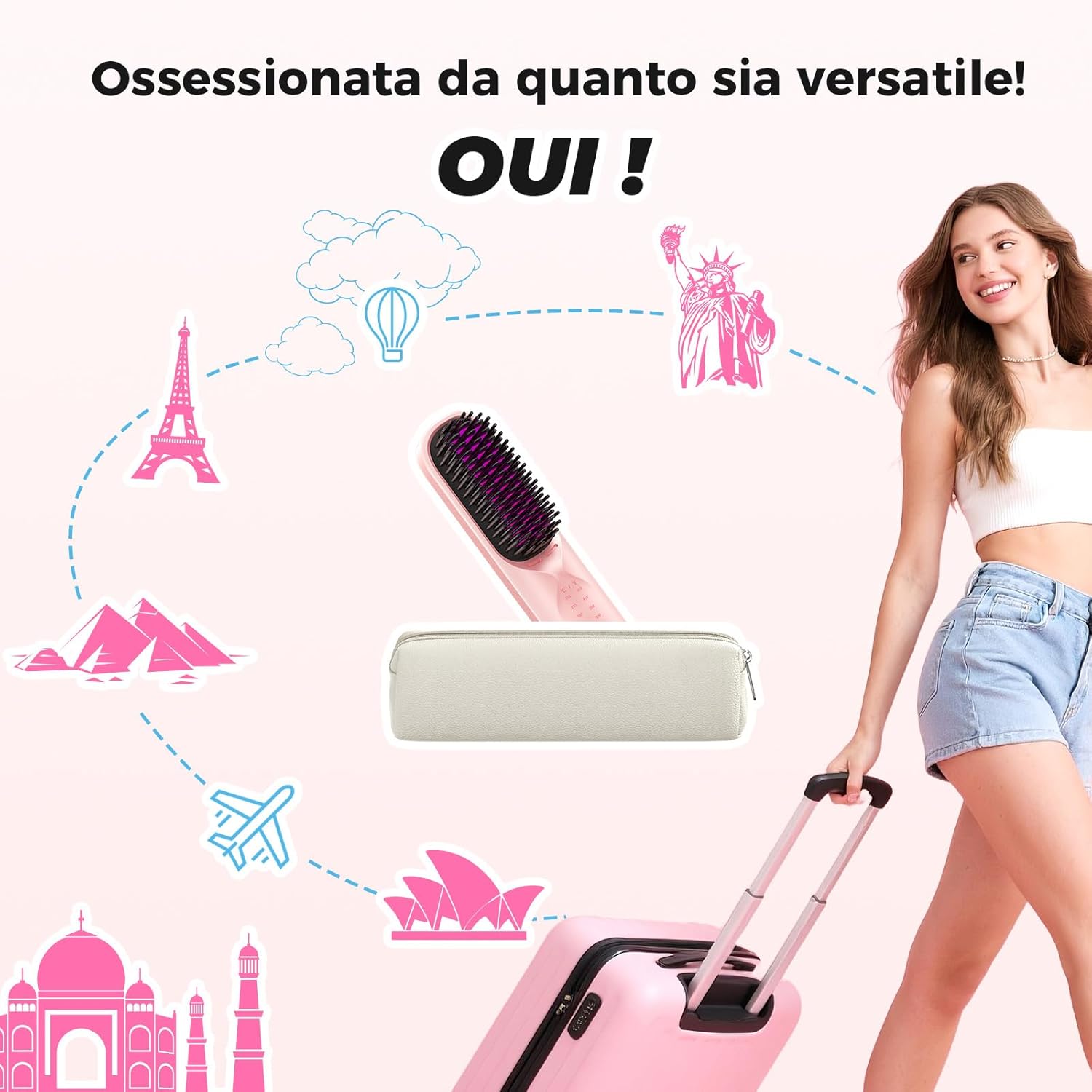 Bopcal - Brosse Lissante 3 en 1, 10000mAh, céramique, ions, sans fil