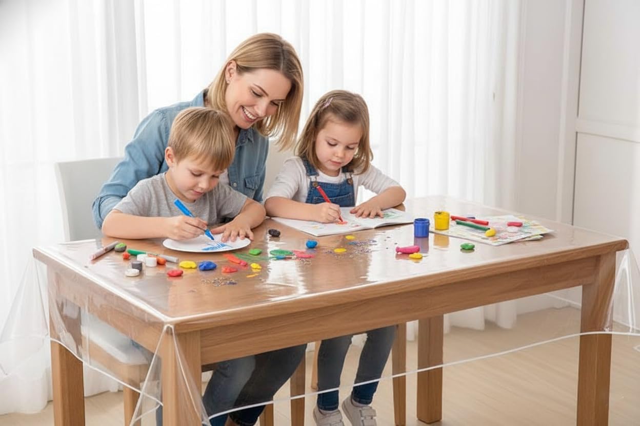 VITA PERFETTA - nappe PVC transparente - 140x300cm - protection table