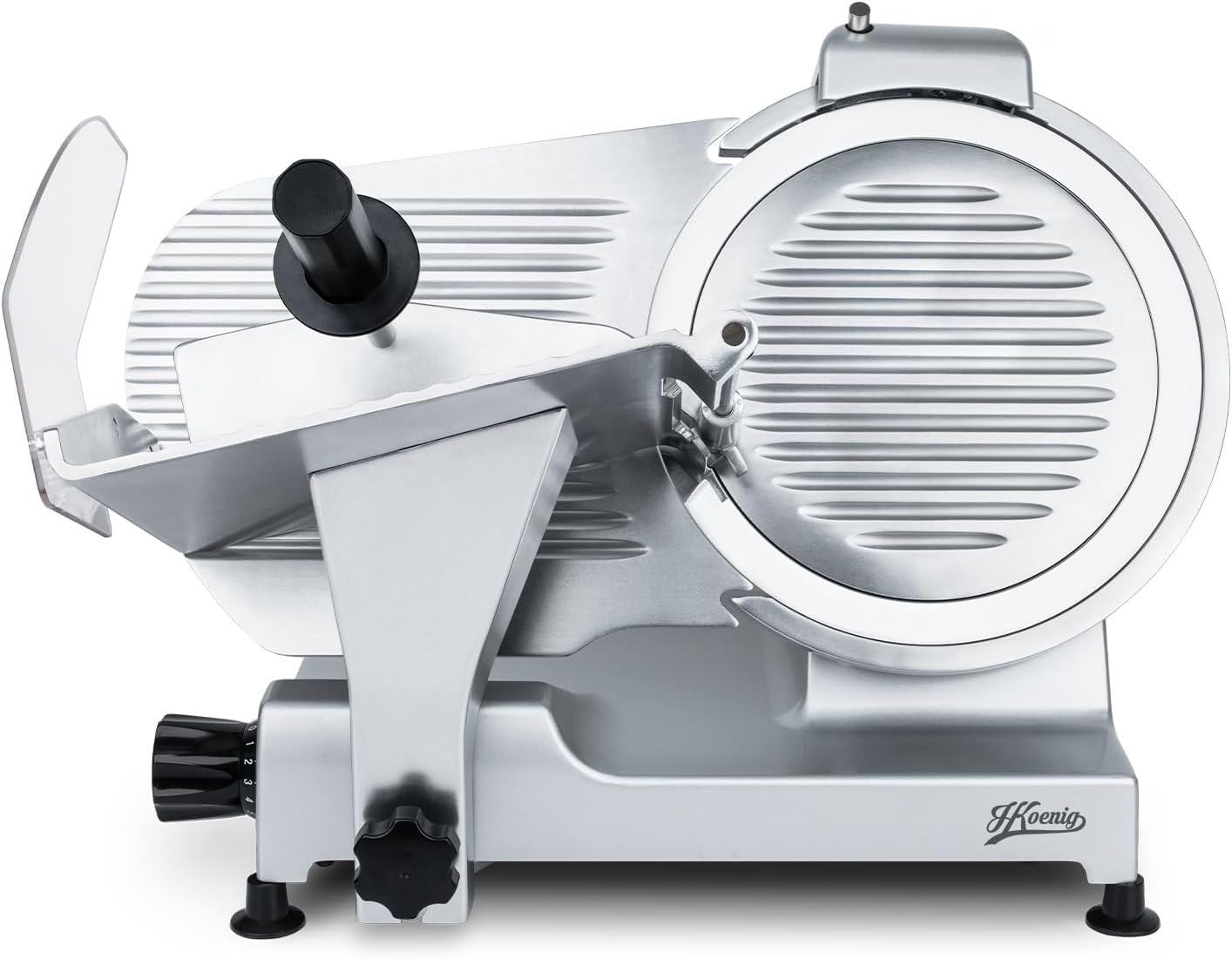 H.Koenig - trancheuse électrique MSX300 - lame 30 cm - coupe 0-15 mm, plateau large, aiguiseur, 282 rpm