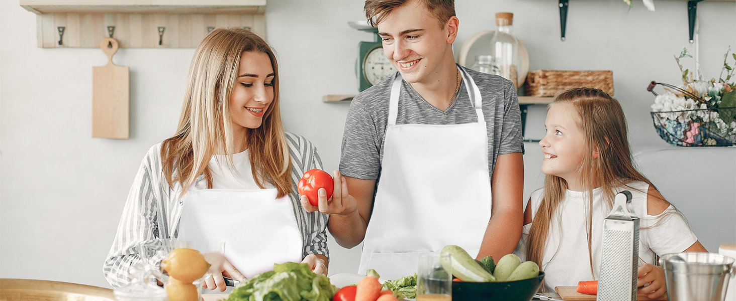 4 Pack Chef Tabliers Tablier avec Poches Etanche Réglable