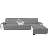 Plusieurs vues de produits d'une housse de canapé ou d'une housse grise présentées sous différents angles, démontrant son ajustement et sa couverture sur un canapé.