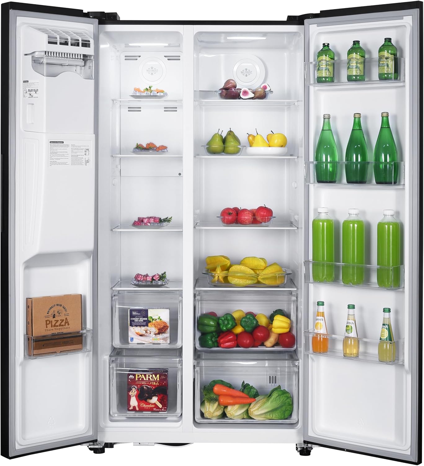 GEDTECH - Réfrigérateur Side by Side 513L, eau et glaçons, GSBSA513DX