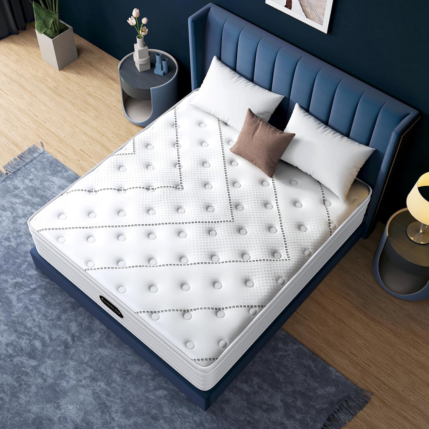 Matelas - 160x200 cm - 7 zones, hauteur 28 cm, ressorts ensachés, fermeté moyenne