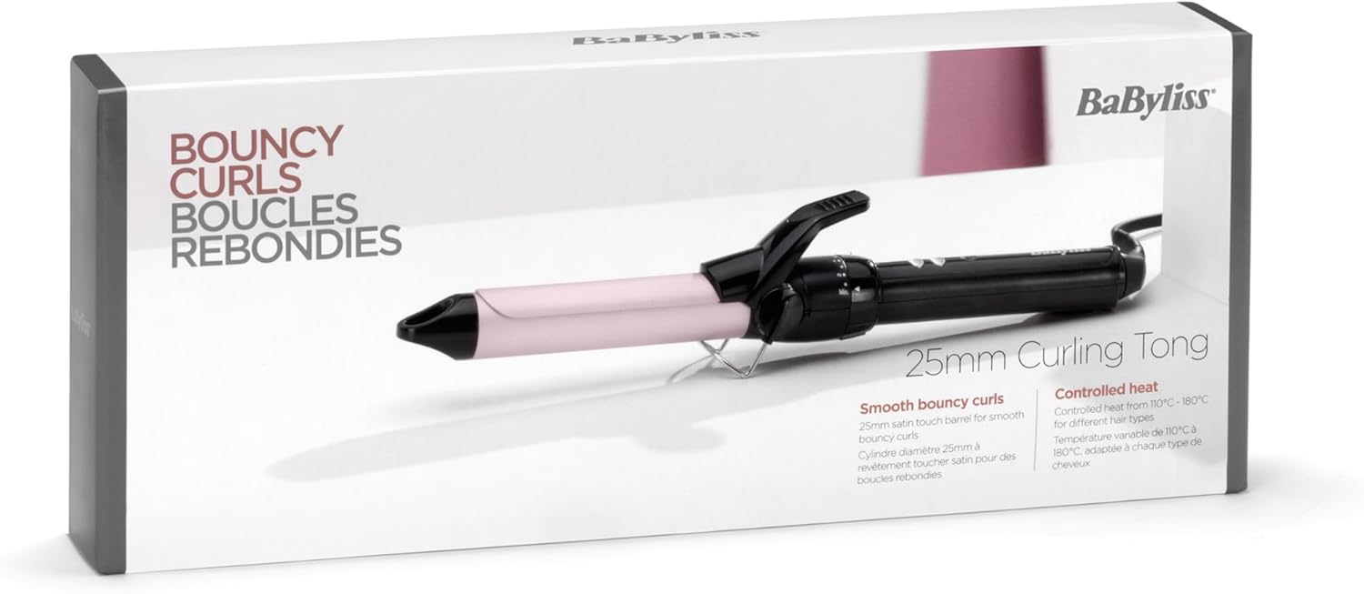 BaByliss - Curling Tong série Sublim' Touch - 25mm - 10 températures, revêtement ultra-doux, support sécurité - C325E