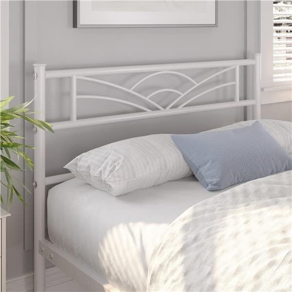 Yaheetech - lit simple métal - 90x190 cm - cadre blanc, compact spaces