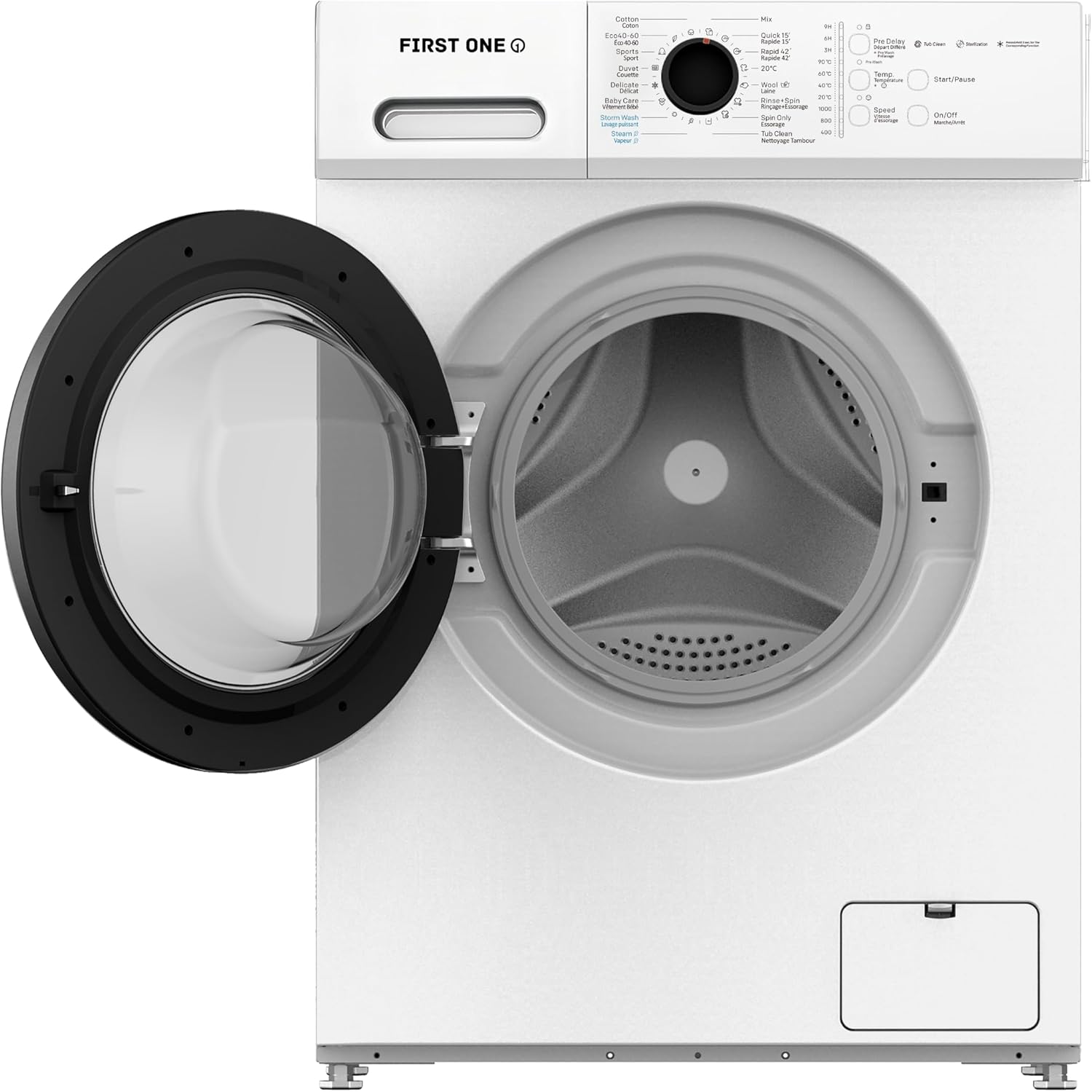 First One - Lave-linge frontal 8kg 1400trs 16 programmes économie FLL81400WH