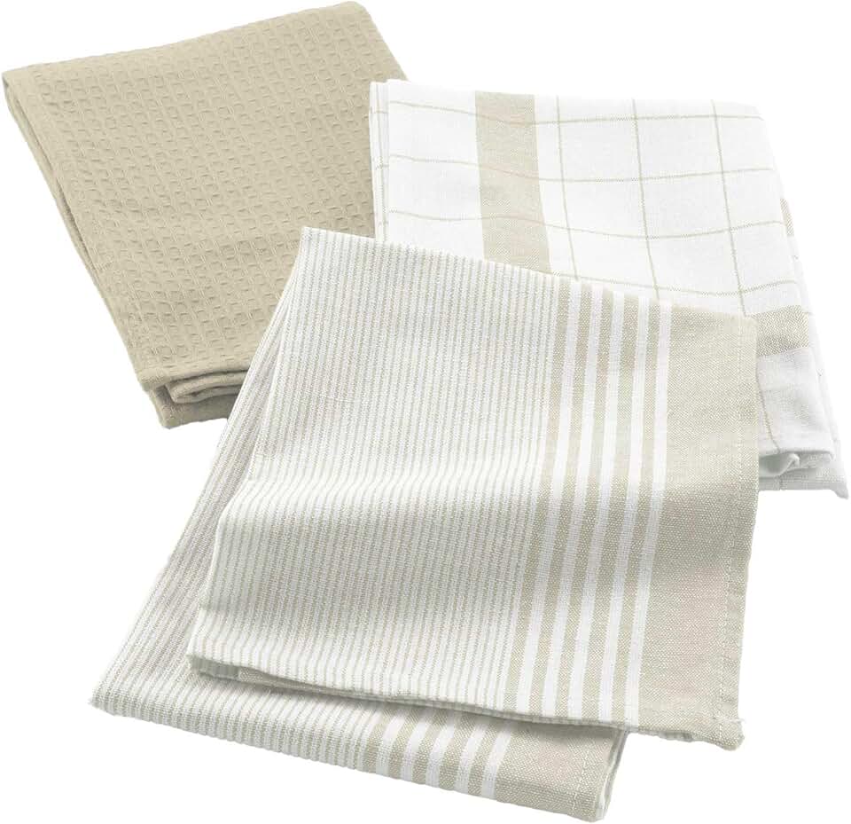 Douceur d'Intérieur - Vibrato Lin - 50x70 cm - torchons coton nid d'abeille