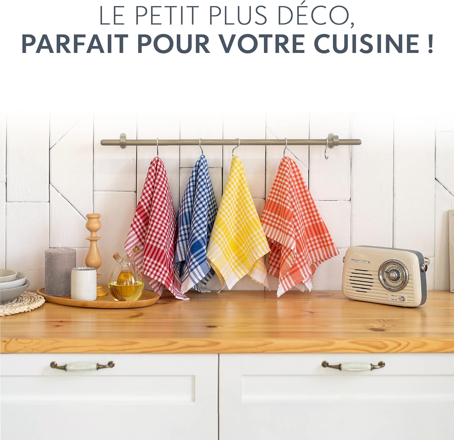 Twinzee - torchons cuisine lot de 10 - 67x47 cm - coton rétro Oeko Tex