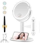 MOMOKUBA Miroir cosmétique avec éclairage, miroir grossissant avec lumière 20x, miroir cosmétique...