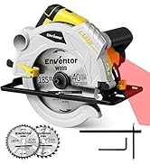 Enventor Scie circulaire 1500 W, scie circulaire à main 5500 tr/min, guide laser, moteur en cuivre pur,...