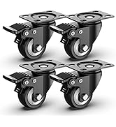 Roulettes Pivotantes de 50mm Roulettes pour Meubles avec Frein de Sécurité pour Charges Lourdes C...
