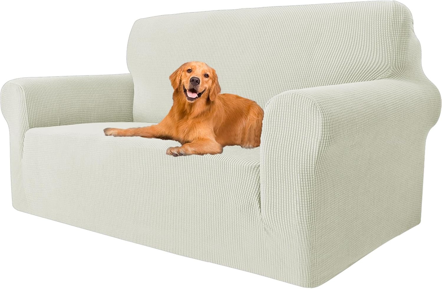 Housse canapé extensible 2 places, accoudoirs, lavable, antidérapant, moderne