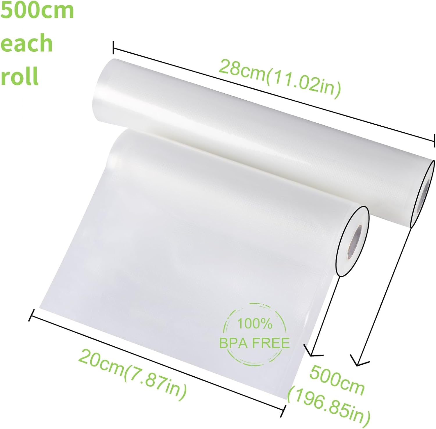 Diboniur - Sac Sous Vide Alimentaire - 2 rouleaux 28/20x500cm - Conservation et cuisson