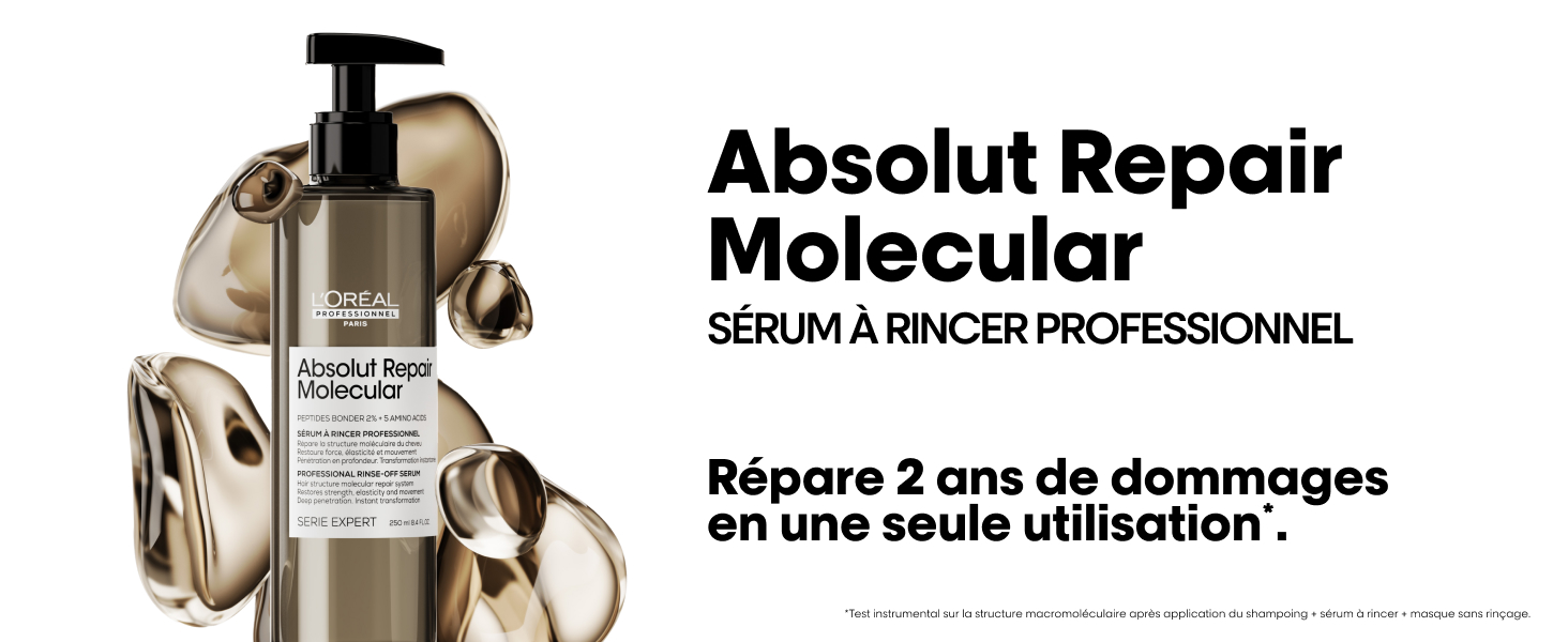 gamme absolut repair molecular l'oréal professionnel pour les cheveux très abîmés