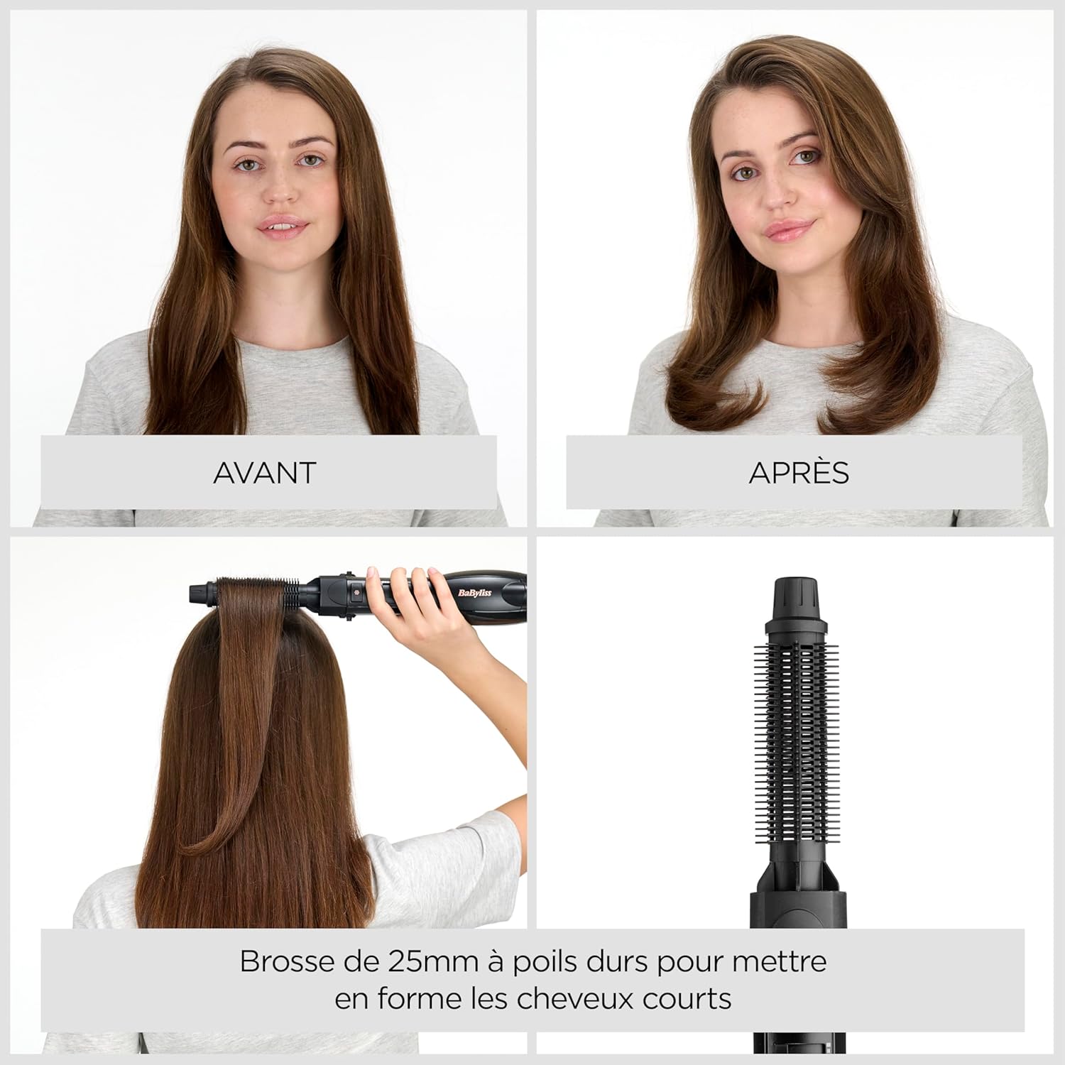 BaByliss - Brosse soufflante Smooth Finish - multistyle 4-en-1, 3 températures, fonction ionique - AS122E