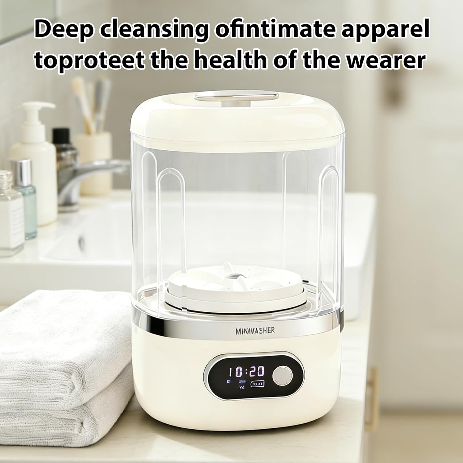 Mini machine à laver portable - 1L - sans fil, rechargeable, compact
