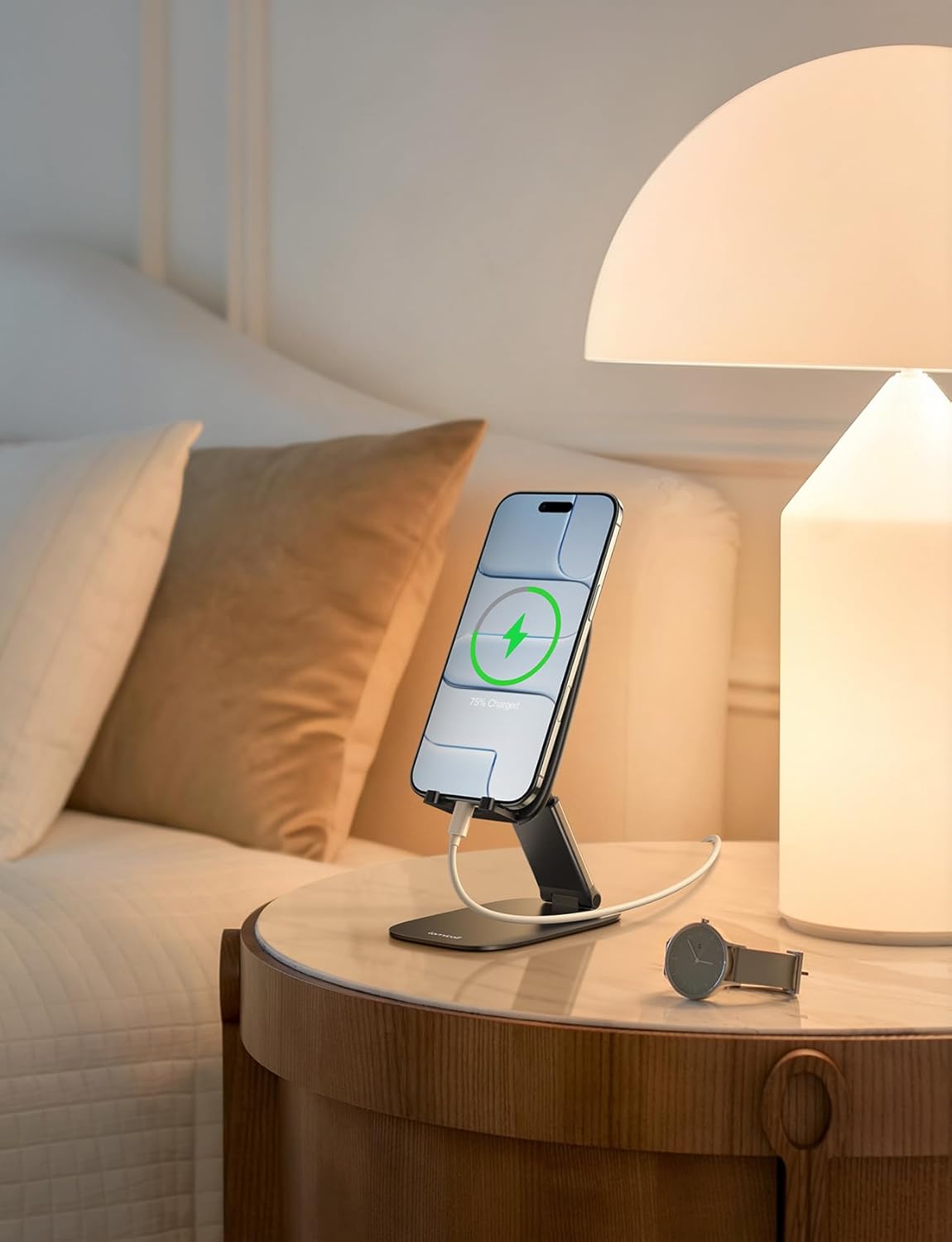 Lamicall - Support téléphone pliable - 15mm ultra-fin - hauteur et angle réglables, base métallique