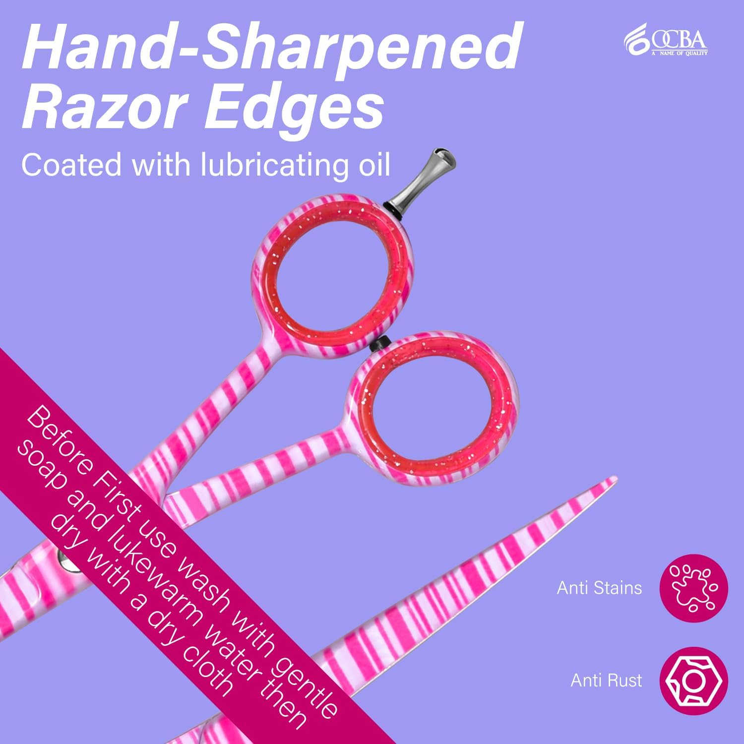 Ciseaux coiffure professionnels 6 pouces, acier inoxydable, rose