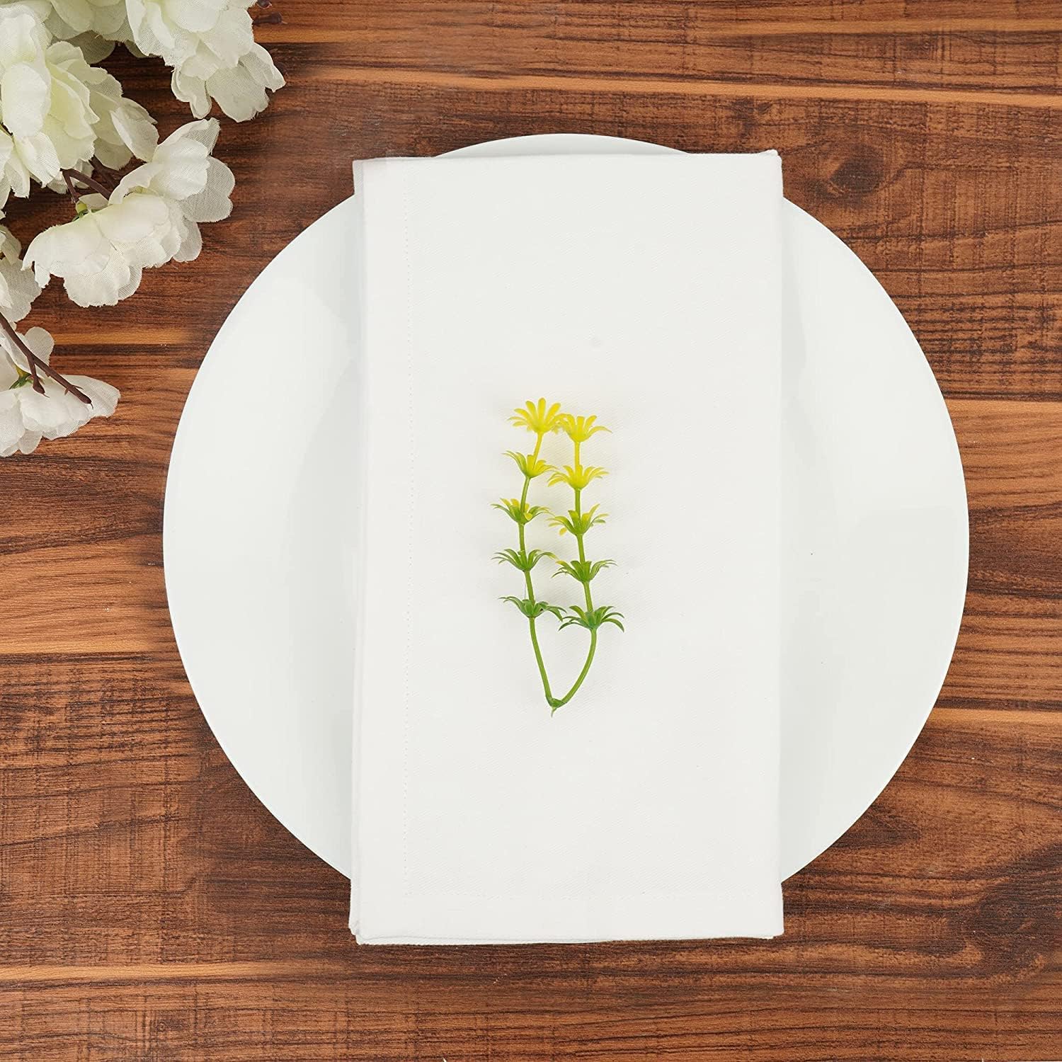 Sweet Needle - Serviettes de Table Cotton Oversize 45x45cm - Lot de 12, tissu épais, coins arrondis