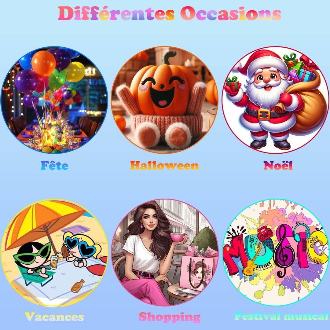 Extensions de cheveux - mèches colorées, 30cm, 12pcs, clips robustes