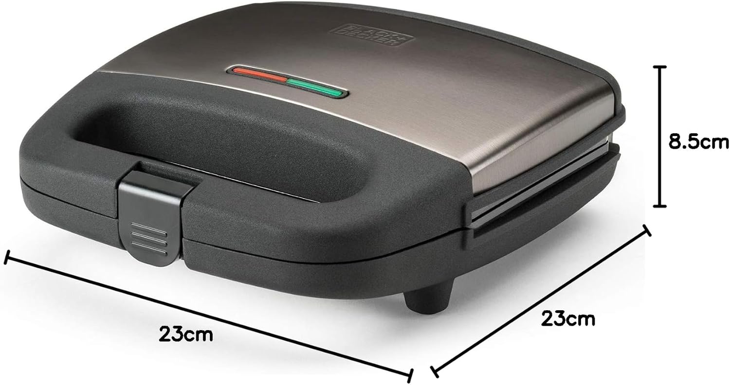 BLACK+DECKER - Série BXSA - 750W, plaques antiadhésives, inox, BXSA750E