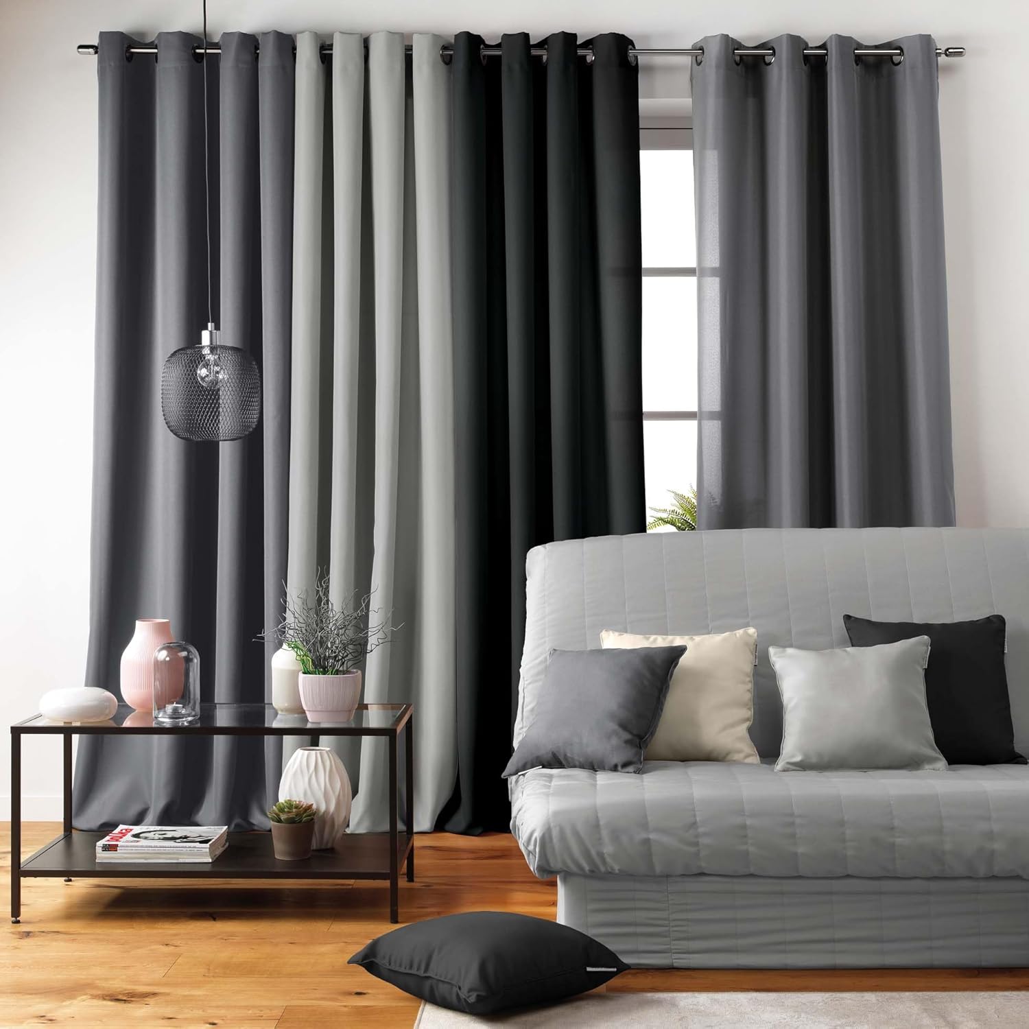 Douceur d'Intérieur - Essentiel housse clic clac 120x185 cm polyester béton