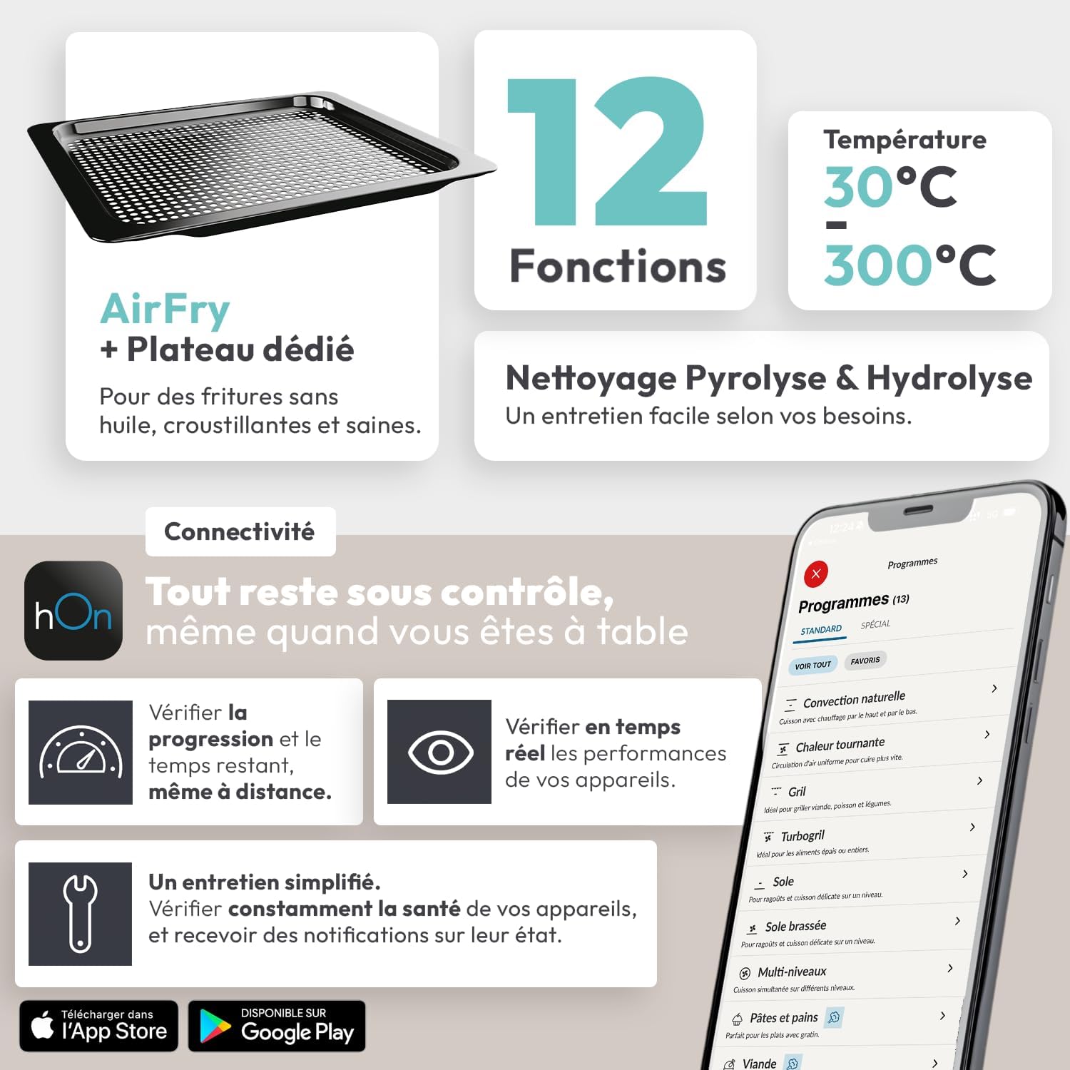 Candy - Four Série XXL - 59,5x59,5x56,8 cm - pyrolyse, 78L, A++, rails télescopiques - FCPKS826XL