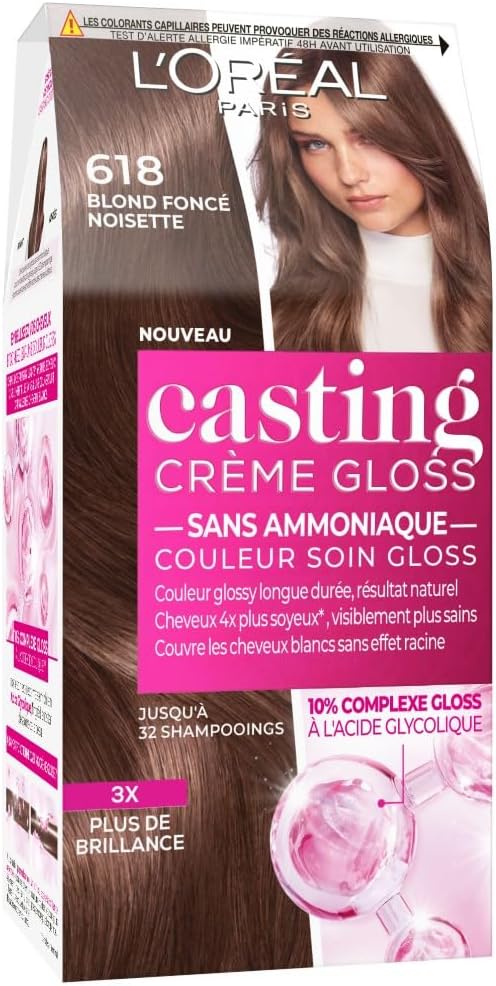 L'Oréal Paris - Casting Crème Gloss - Blond foncé sans ammoniaque, soin 6.18