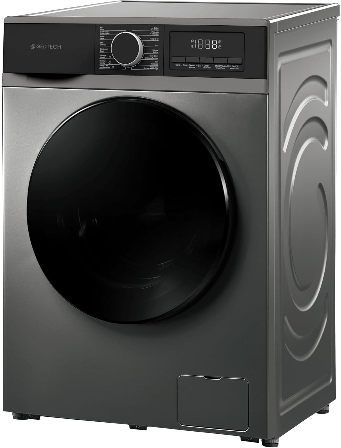 GEDTECH - lave-linge frontal 9kg, 1400 trs/min, eco, rapide, GLL91400DG