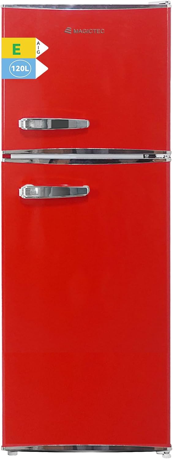 magictec - Frigo vintage série - 120L, congélateur 32L, Low Frost, éclairage LED
