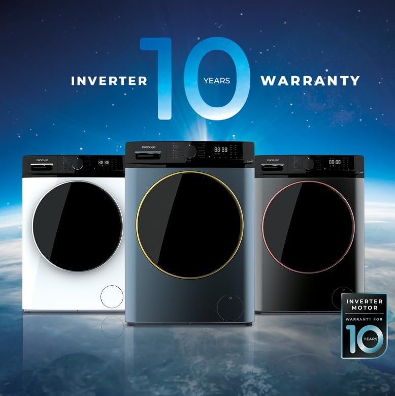 Cecotec - DressCode 10610 Inverter - 10kg - 1400 RPM, Steam Max, 15 programmes, OnSmart, Stop&Go, Drum Clean