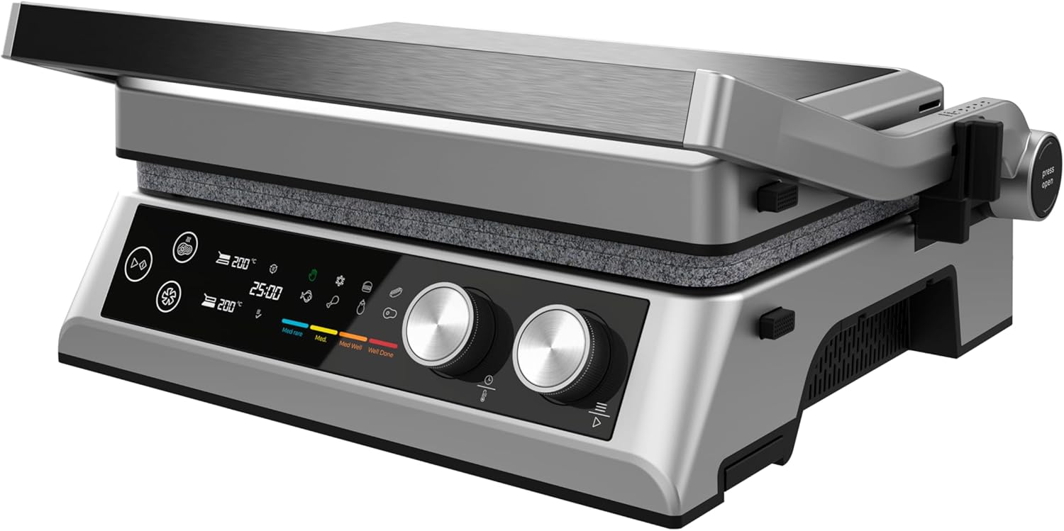 Cecotec - Rockn'Grill Bistro - grille électrique, 2400W, plaques indépendantes, cuisson saine