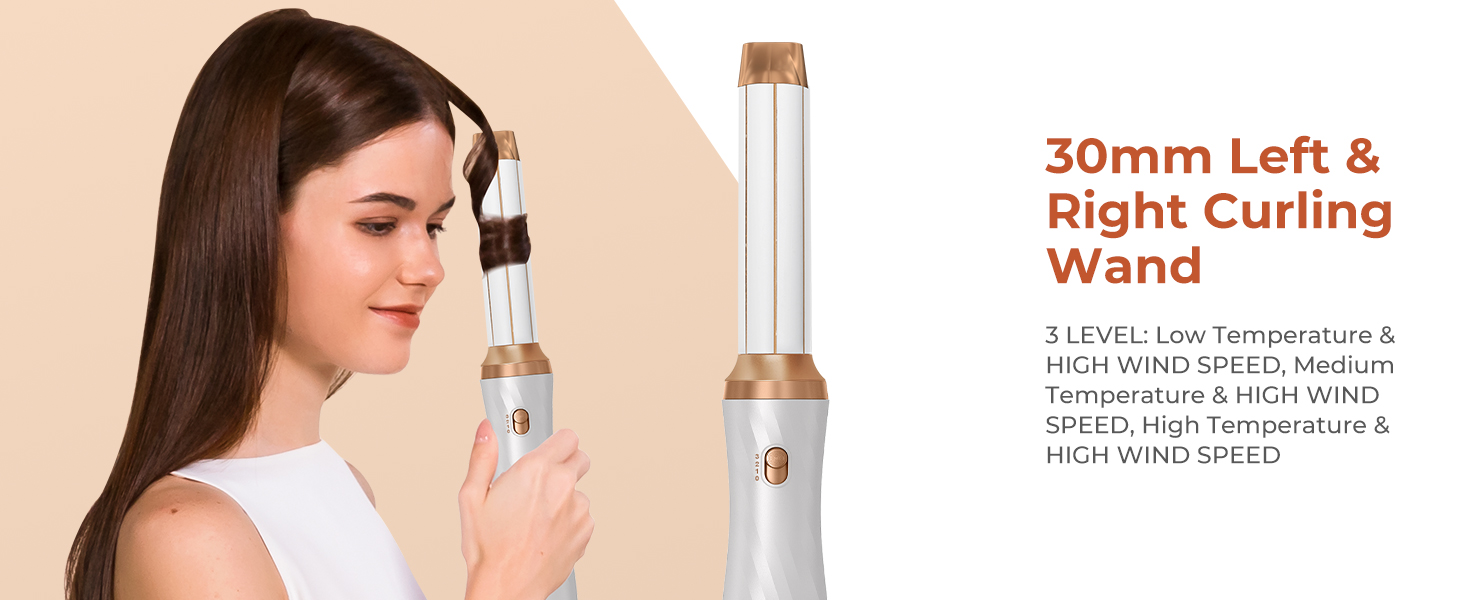 de 30 mm avec commandes de température et plusieurs réglages de vitesse du vent pour la coiffure