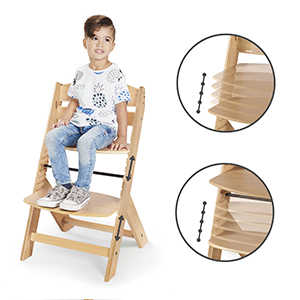 Kinderkraft ENOCK Chaise Haute Bébé, 3 en 1, en Bois