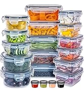 fullstar Lot de 40 [20 Récipient + 20 Couvercle] Boite Hermetique Alimentaire - Reutilisable Boit...