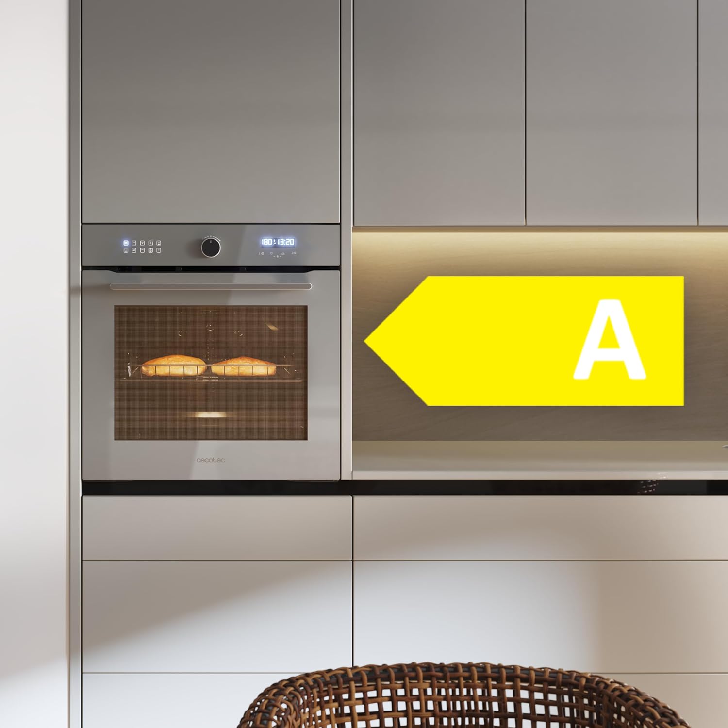 Cecotec - Four encastrable Bolero 60cm, 81L, Airfryer, 3400W, AF316000